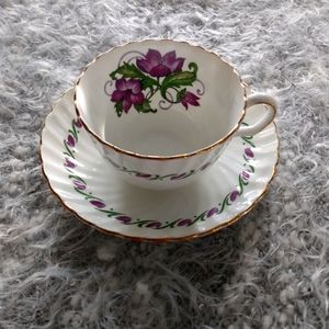 Vintage tea cup & saucer Adderley, England bone china.